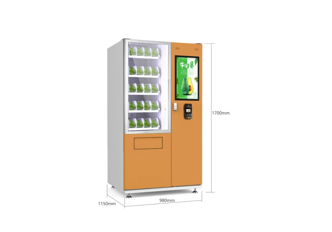 Healthy Food Lifted Fresh Fruit Salad Elevator Vending Machine Touch Cooling Vending Snack Vending Machine