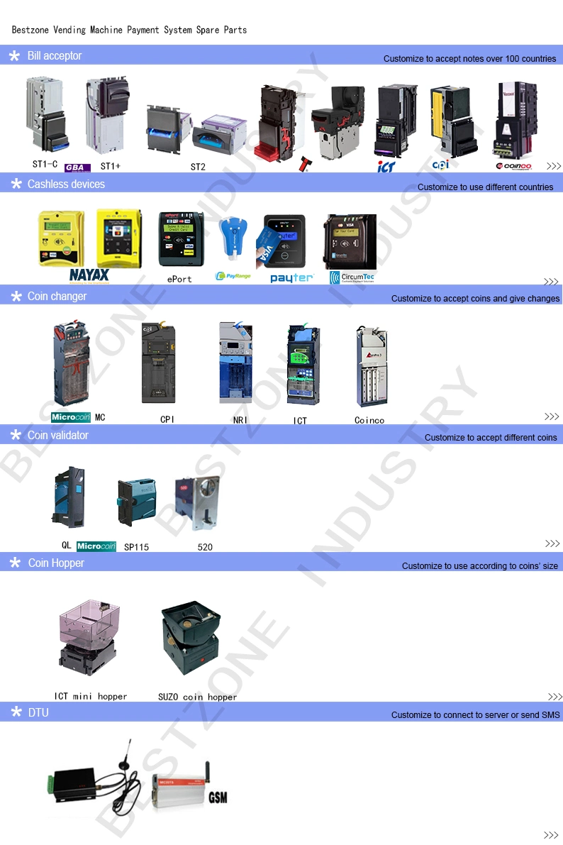 Coin Operated Mini Automatic Self-Service 24 Hours Vending Machine with Give Change Function